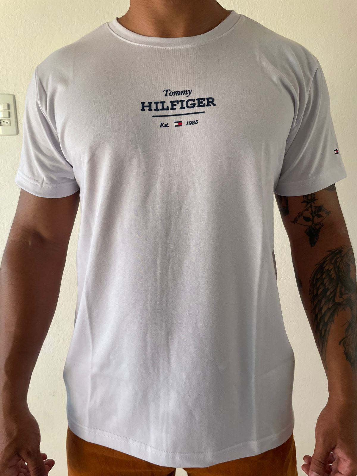 Camiseta Cotton Egípcio Tommy Hilfiger - Branca