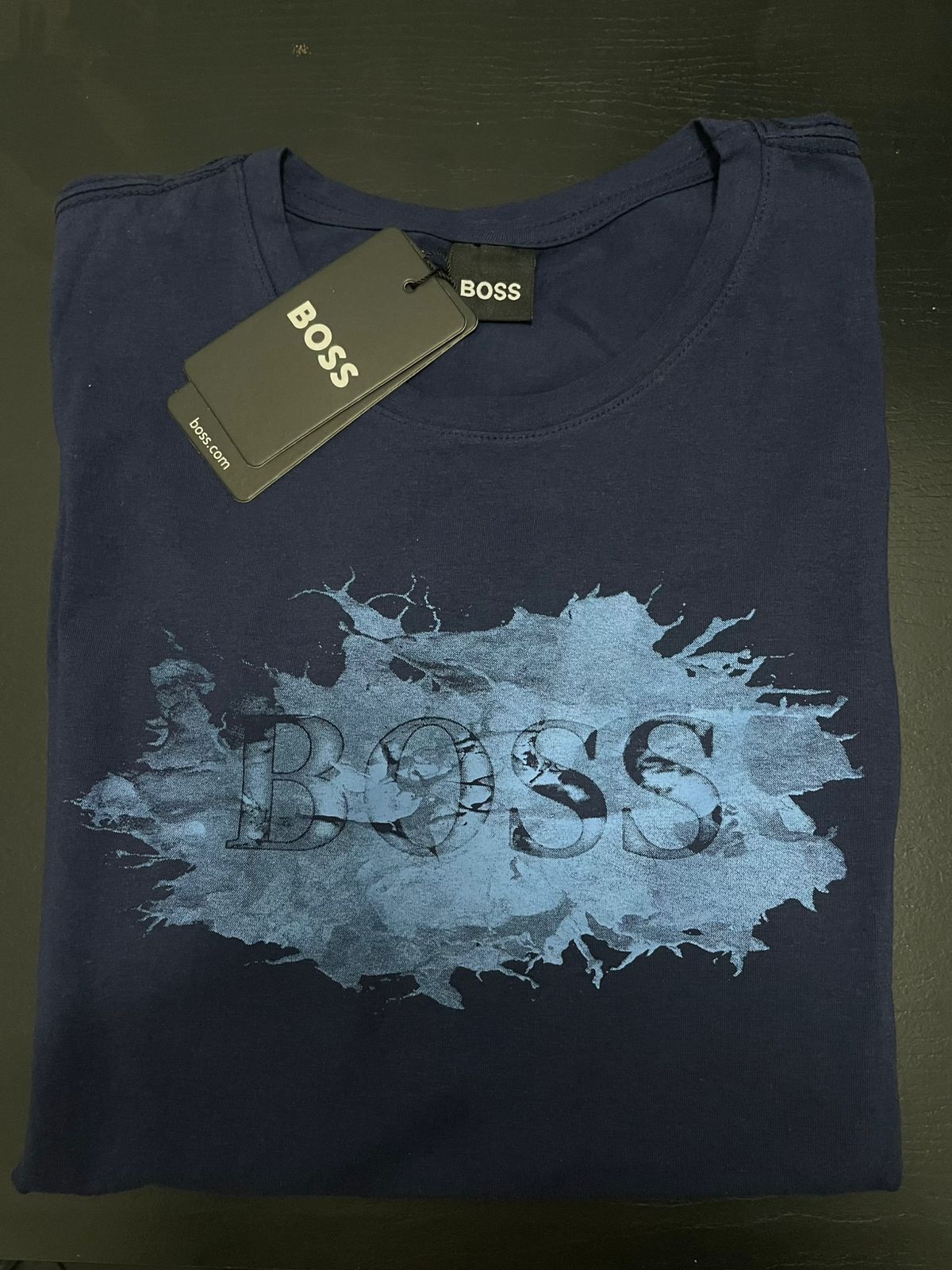 Camiseta Luxo Hugo Boss Estampada - Azul Marinho